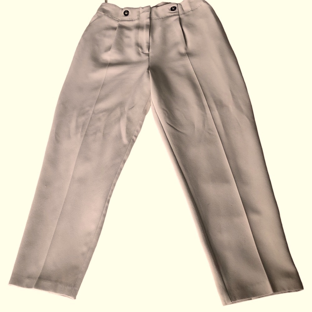 High-Rise Tailored Cream Women's Trousers